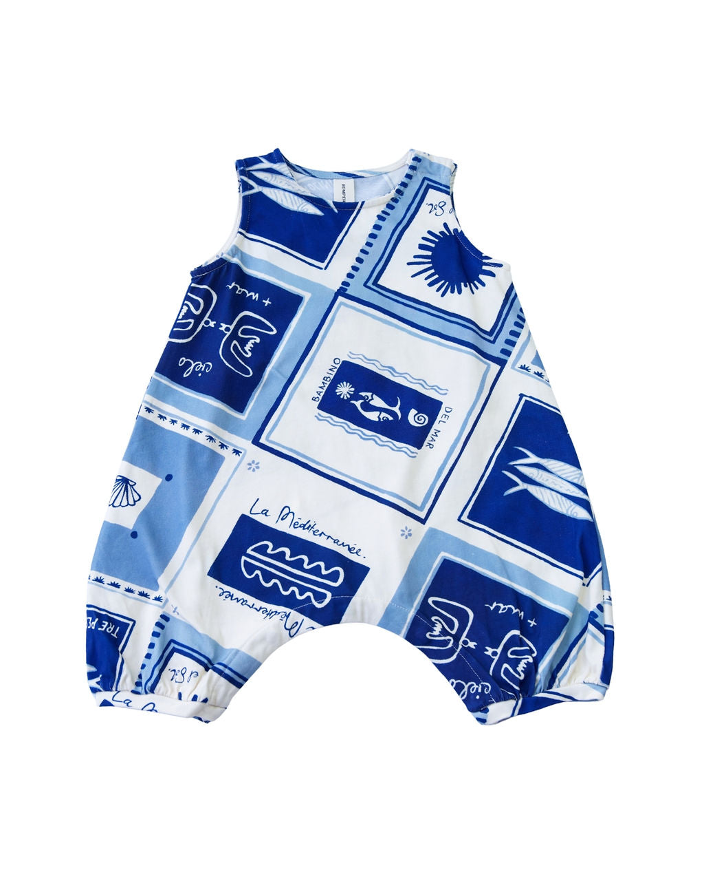 Terry Sleeveless Romper - Azure