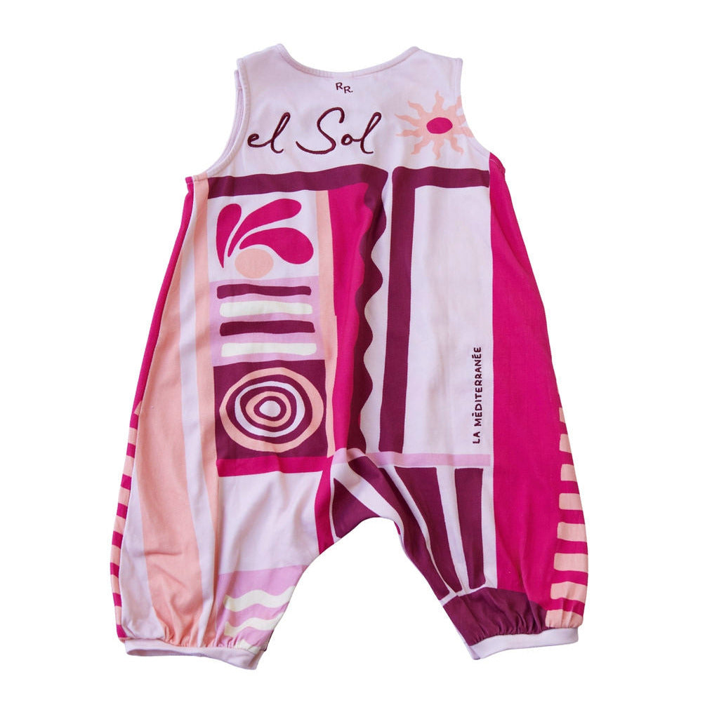 Terry Sleeveless Romper - Rosa