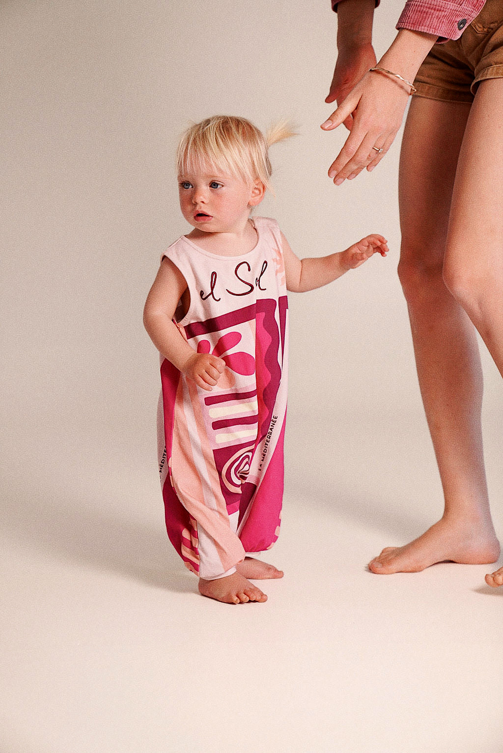 Terry Sleeveless Romper - Rosa