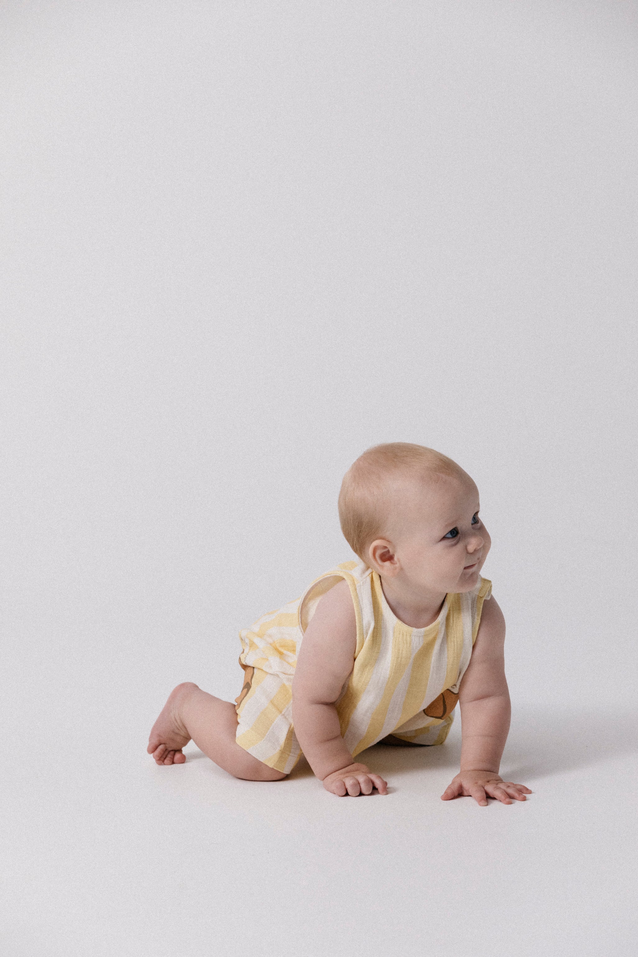 Crepe Baby Romper - Lemon