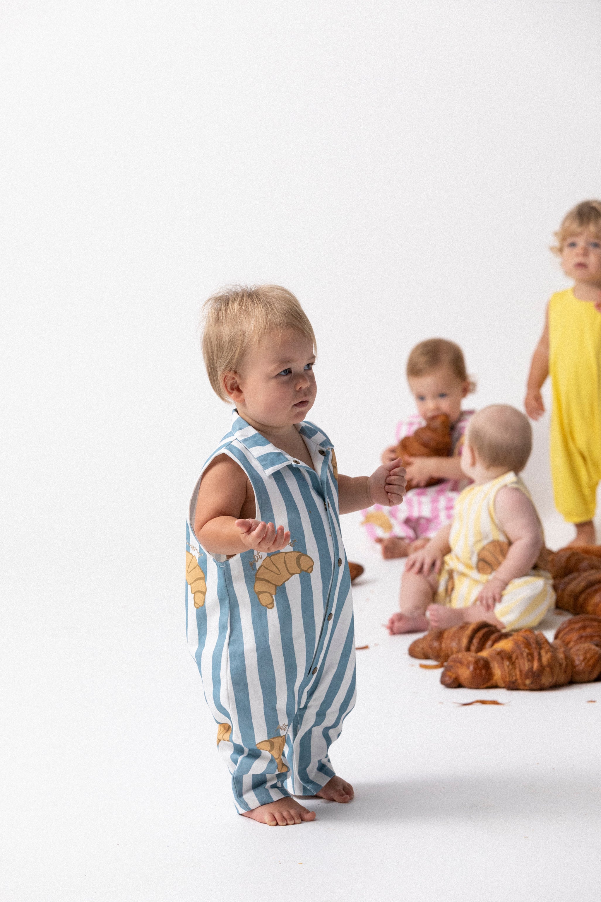 Sleeveless Baby Boiler Suit - Sky