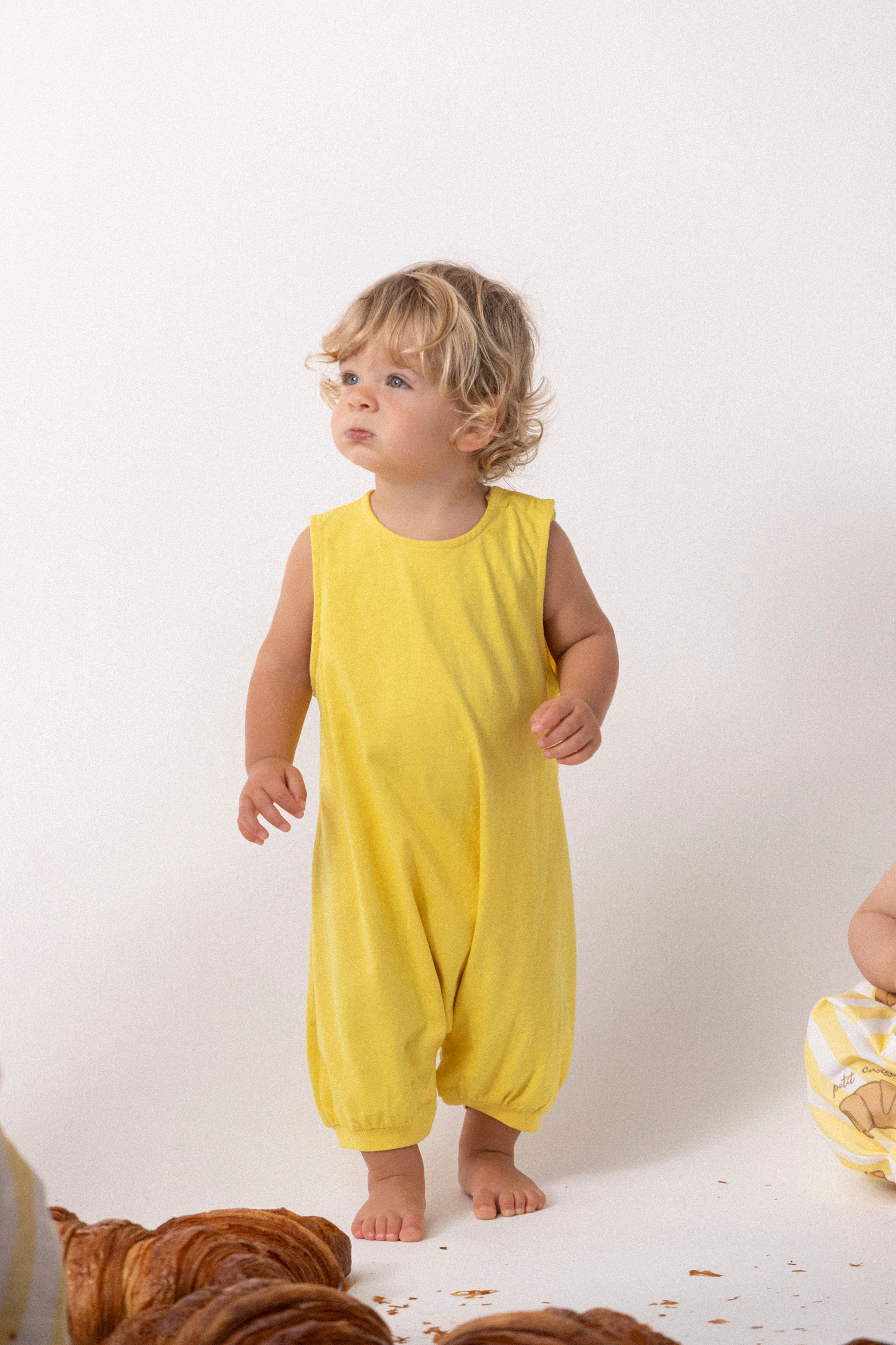 Jersey Short Sleeve Romper - Lemon