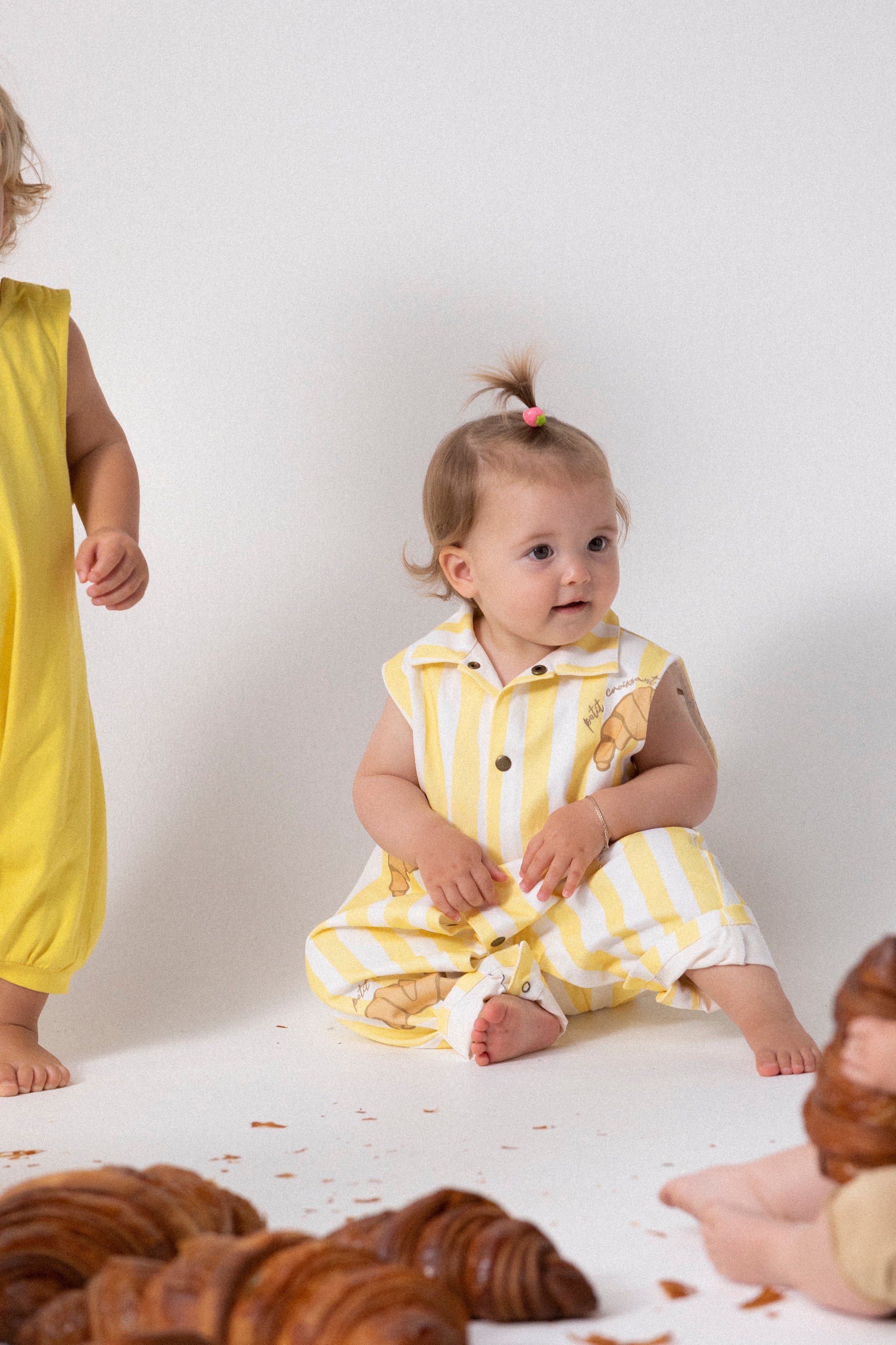 Sleeveless Baby Boiler Suit - Lemon