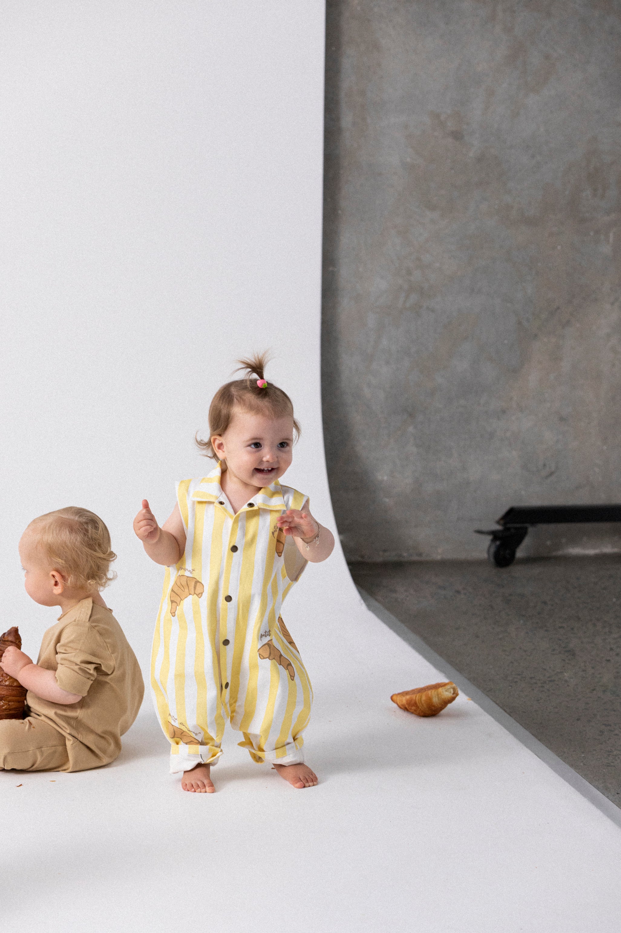 Sleeveless Baby Boiler Suit - Lemon