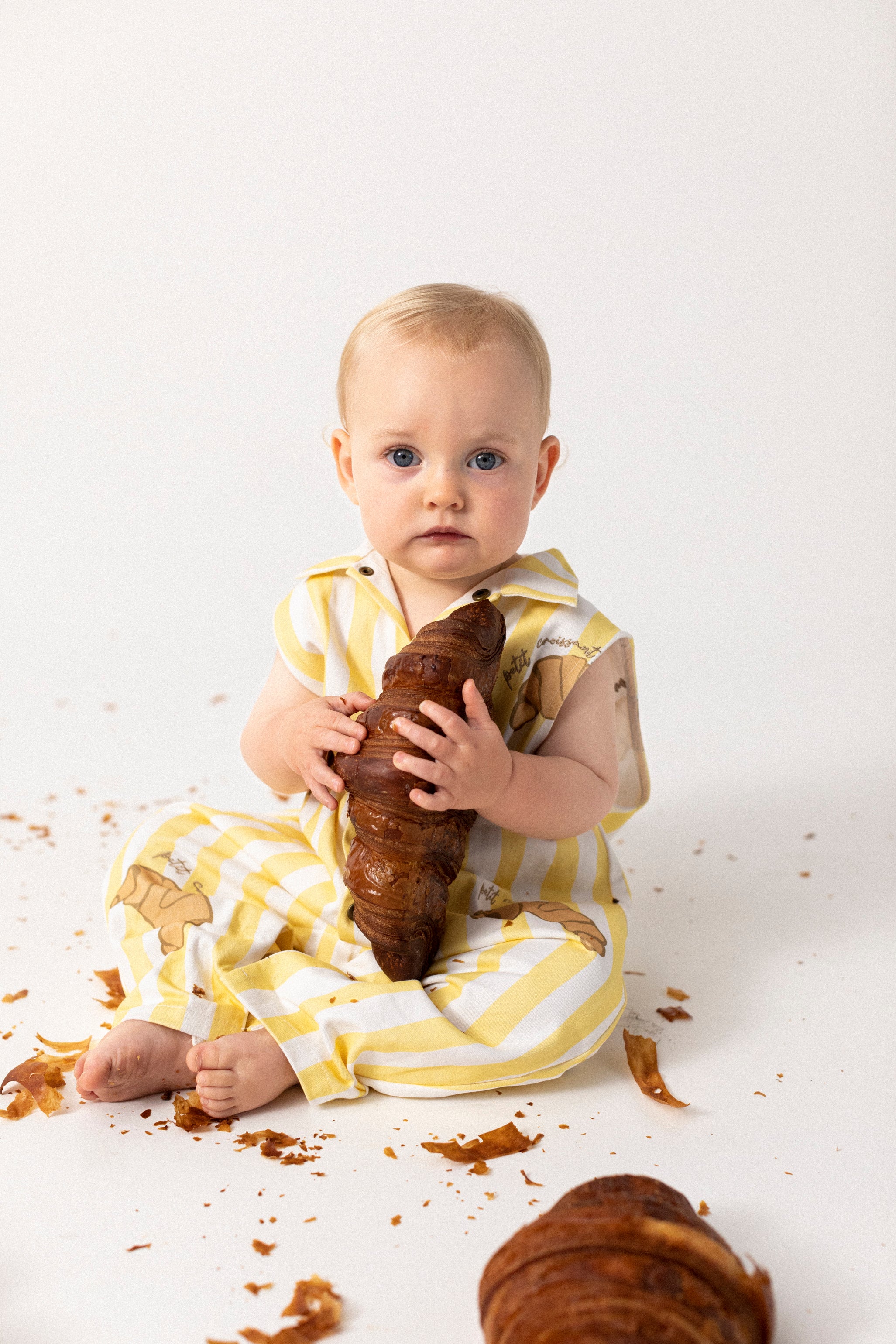 Sleeveless Baby Boiler Suit - Lemon