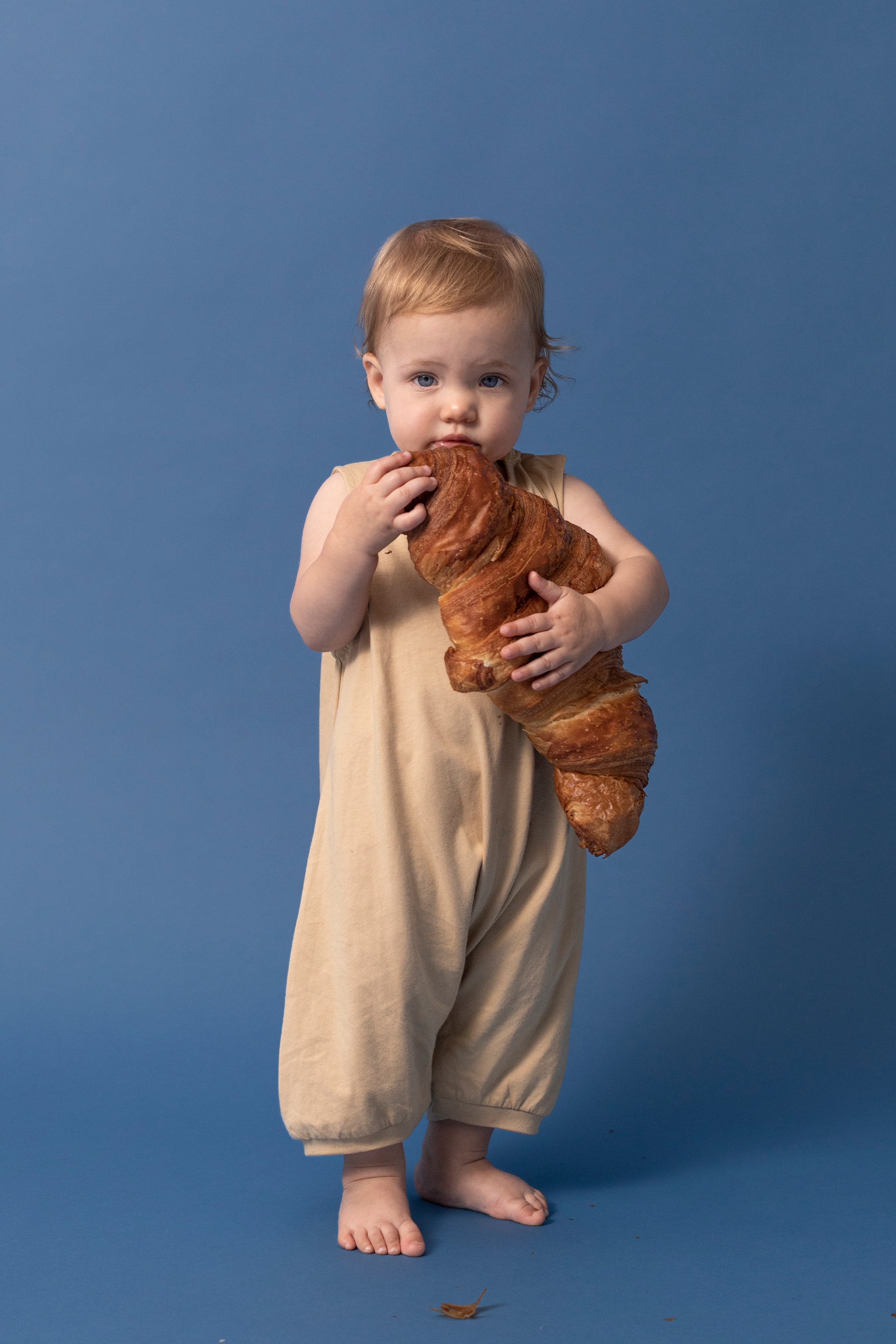 Jersey Short Sleeve Romper - Crème
