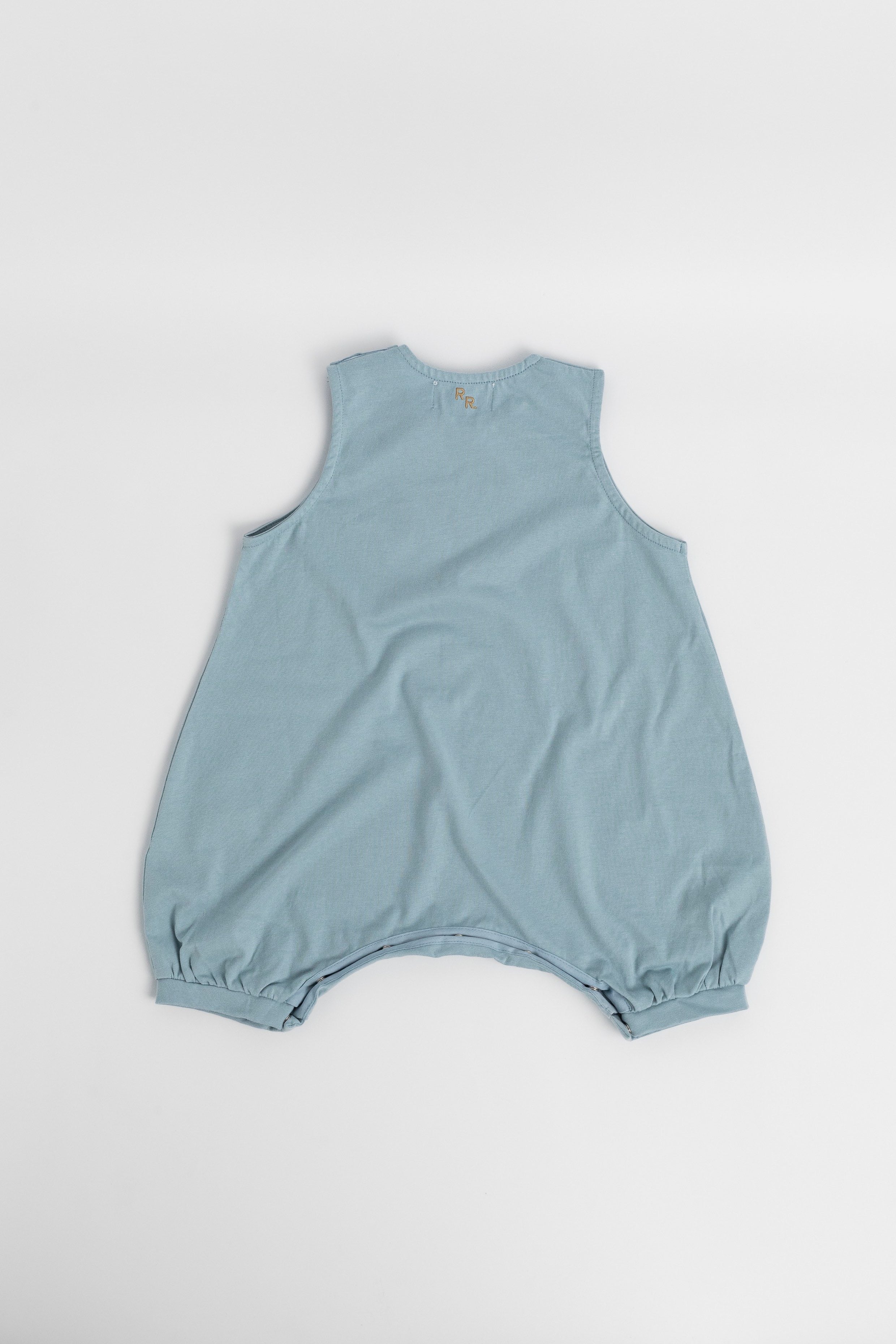 Jersey Short Sleeve Romper - Sky