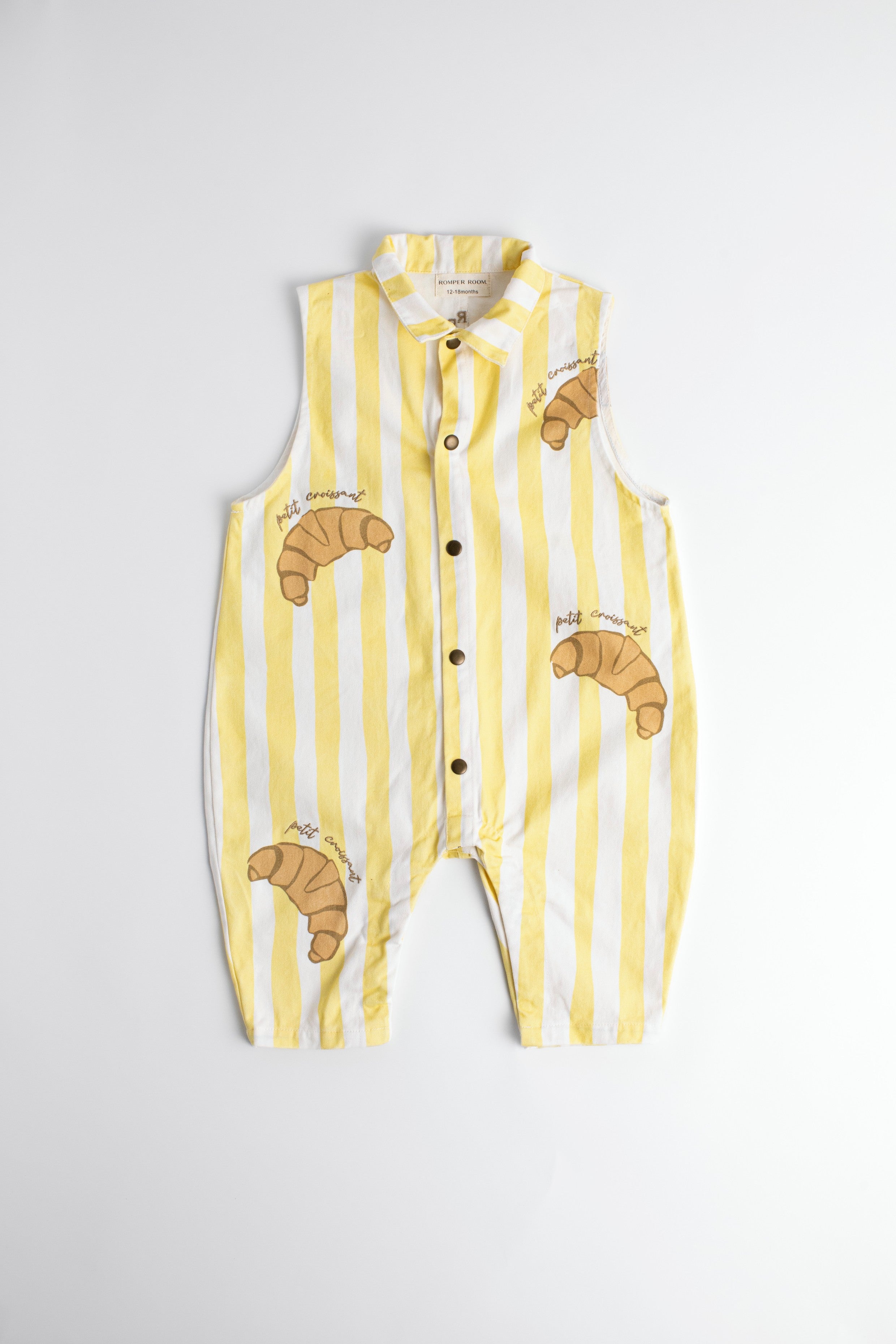 Sleeveless Baby Boiler Suit - Lemon