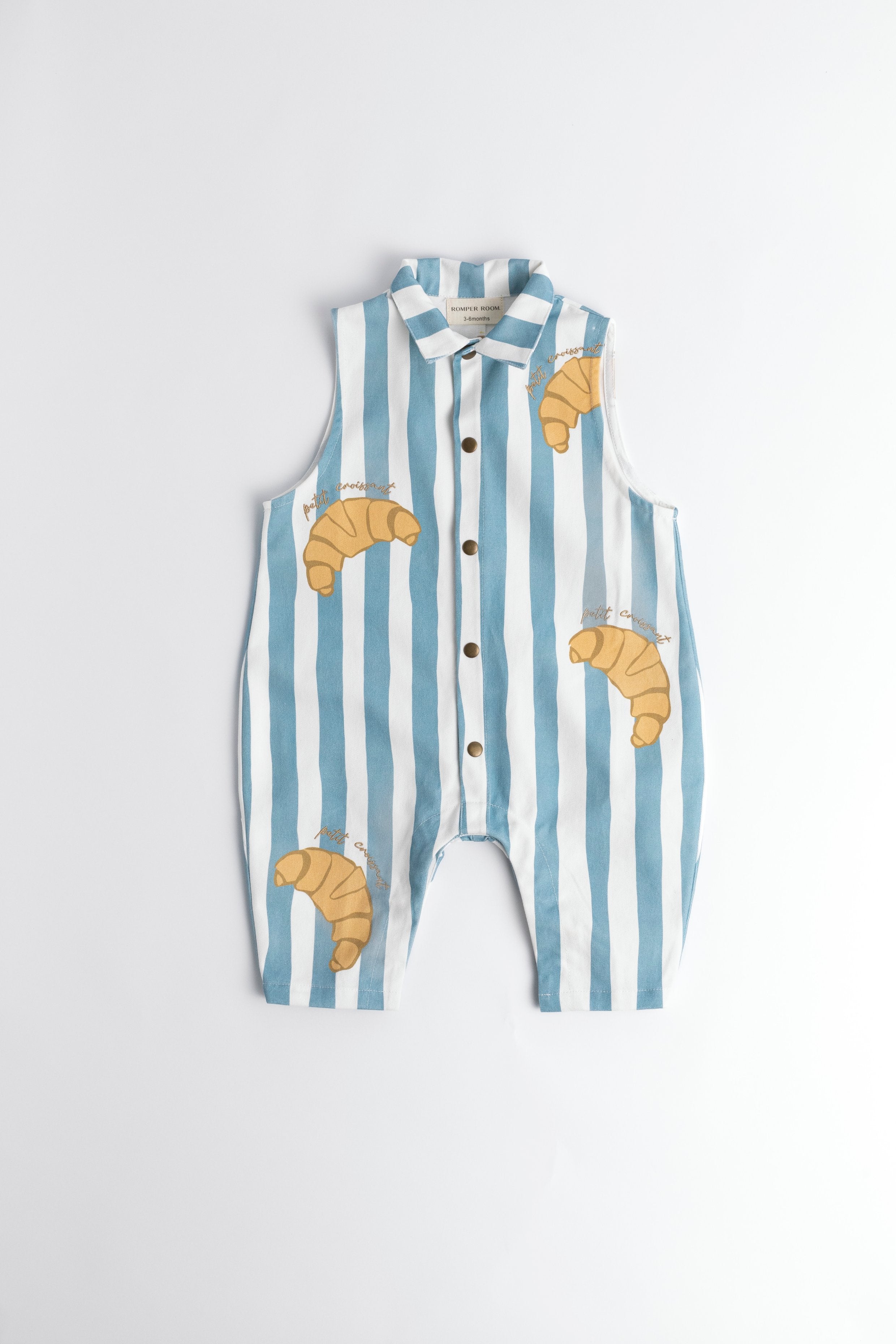 Sleeveless Baby Boiler Suit - Sky