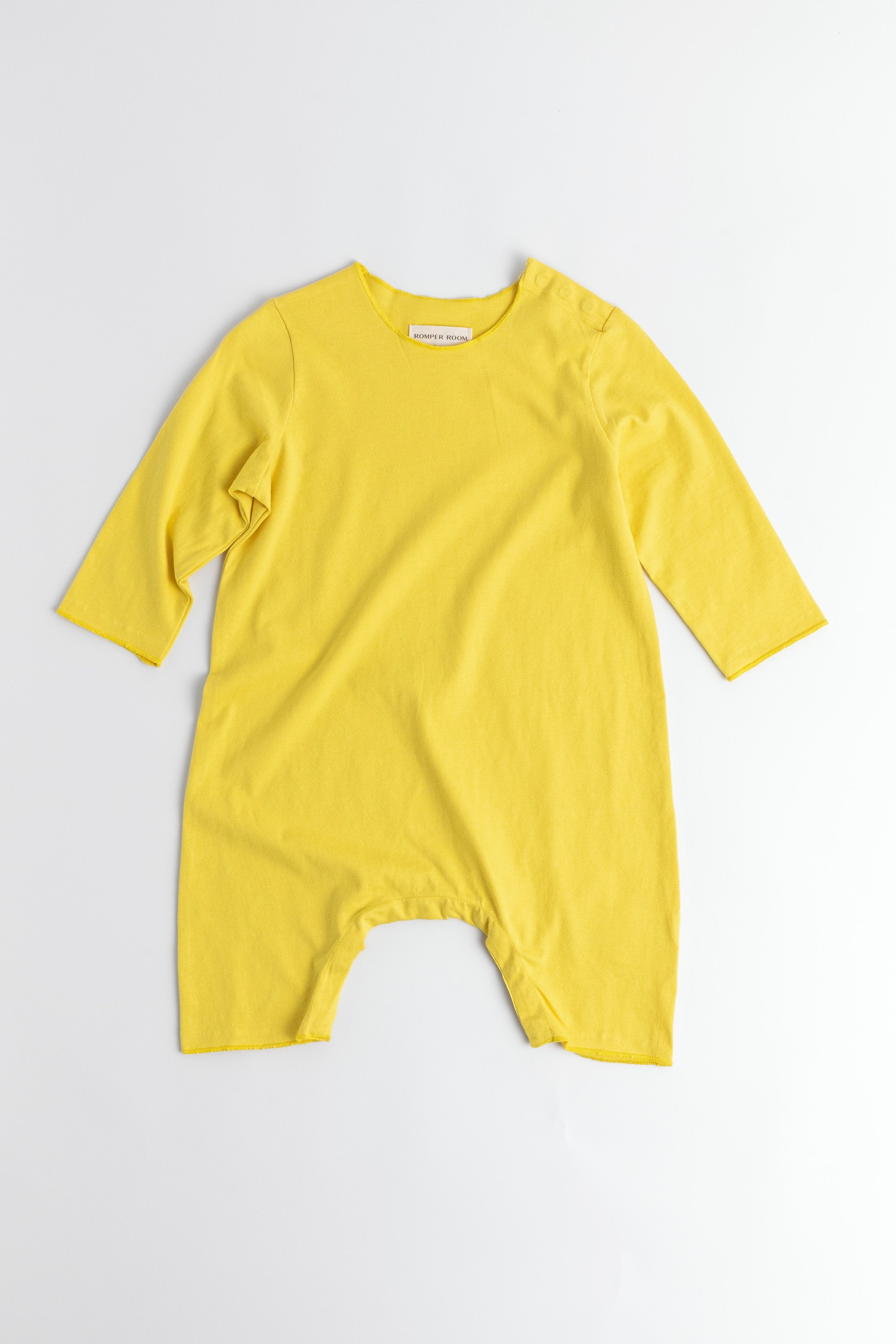 Jersey Long Sleeve Romper - Lemon