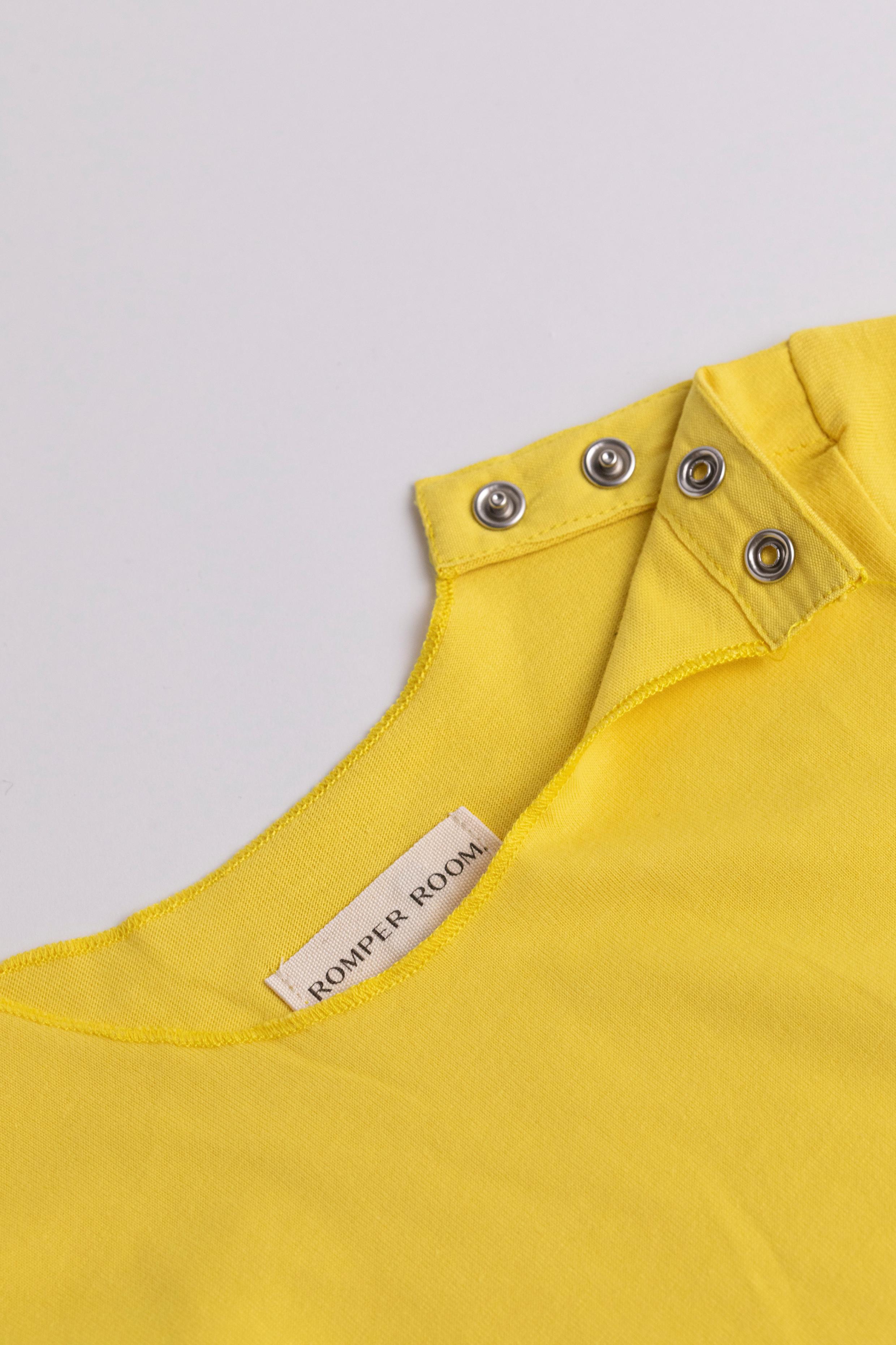 Jersey Long Sleeve Romper - Lemon
