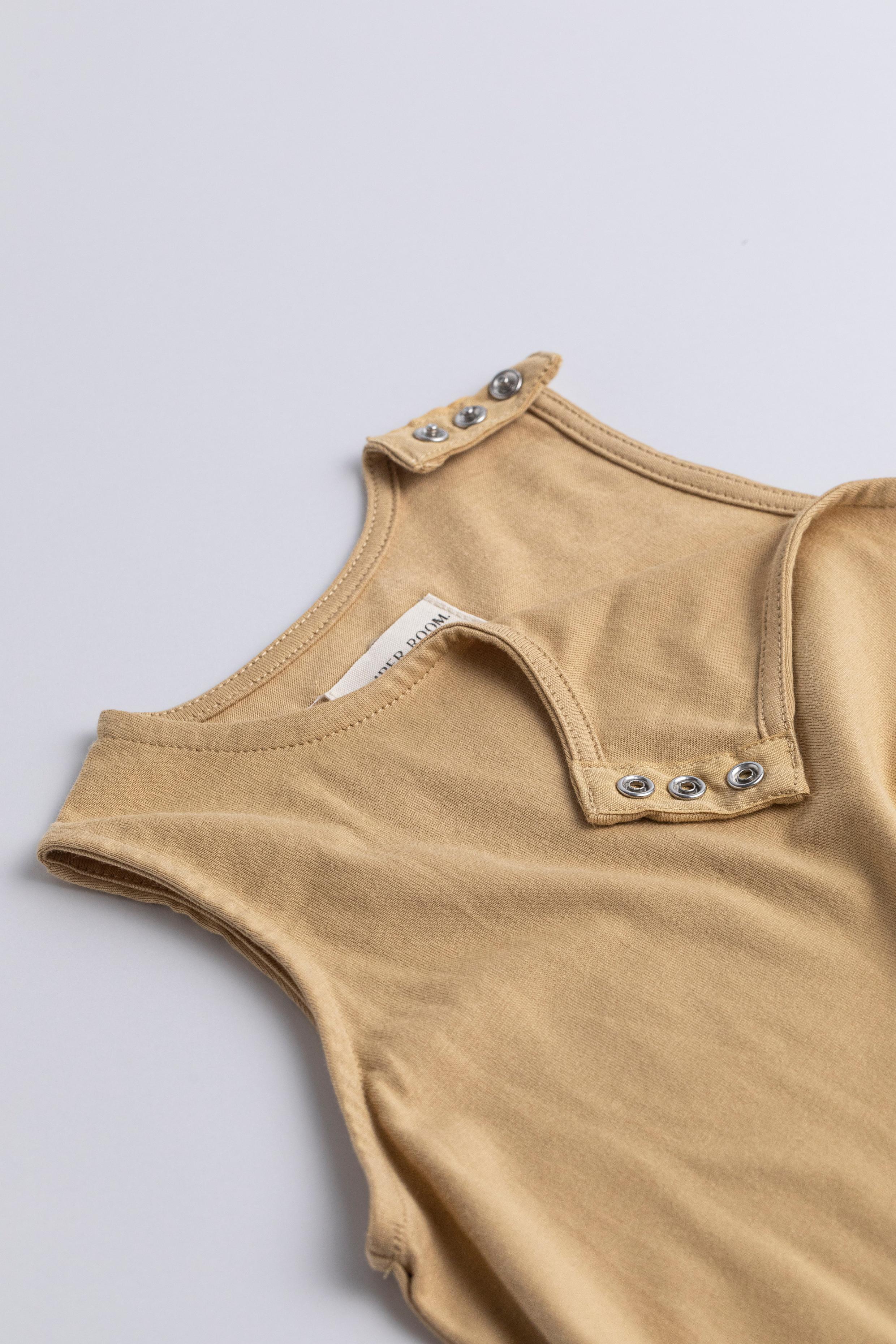 Jersey Short Sleeve Romper - Crème