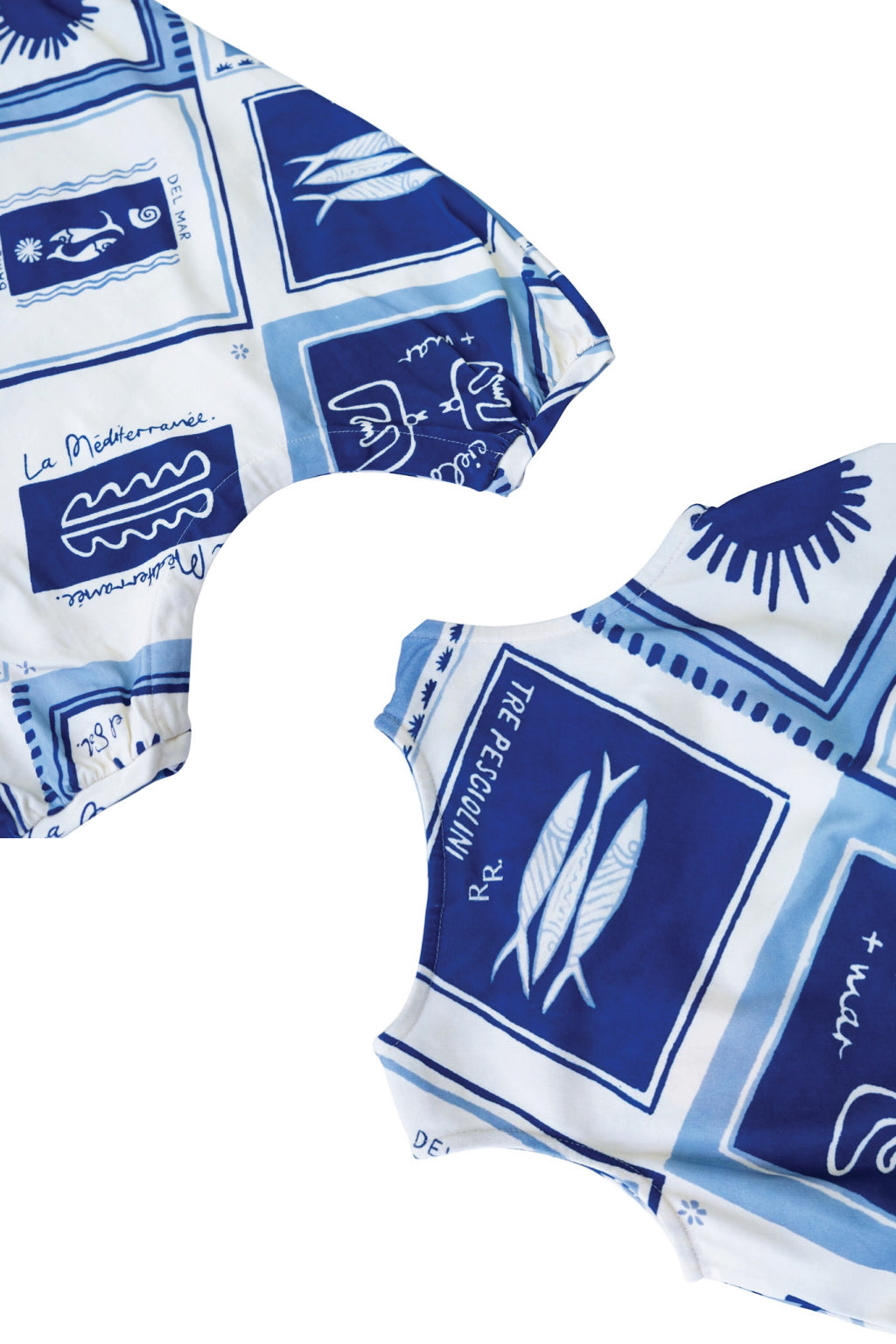 Terry Sleeveless Romper - Azure