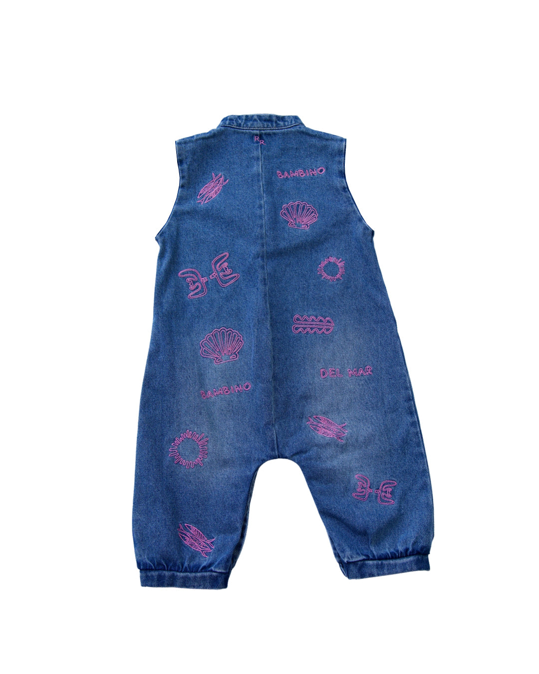 Sleeveless Denim Boiler Suit - Rosa