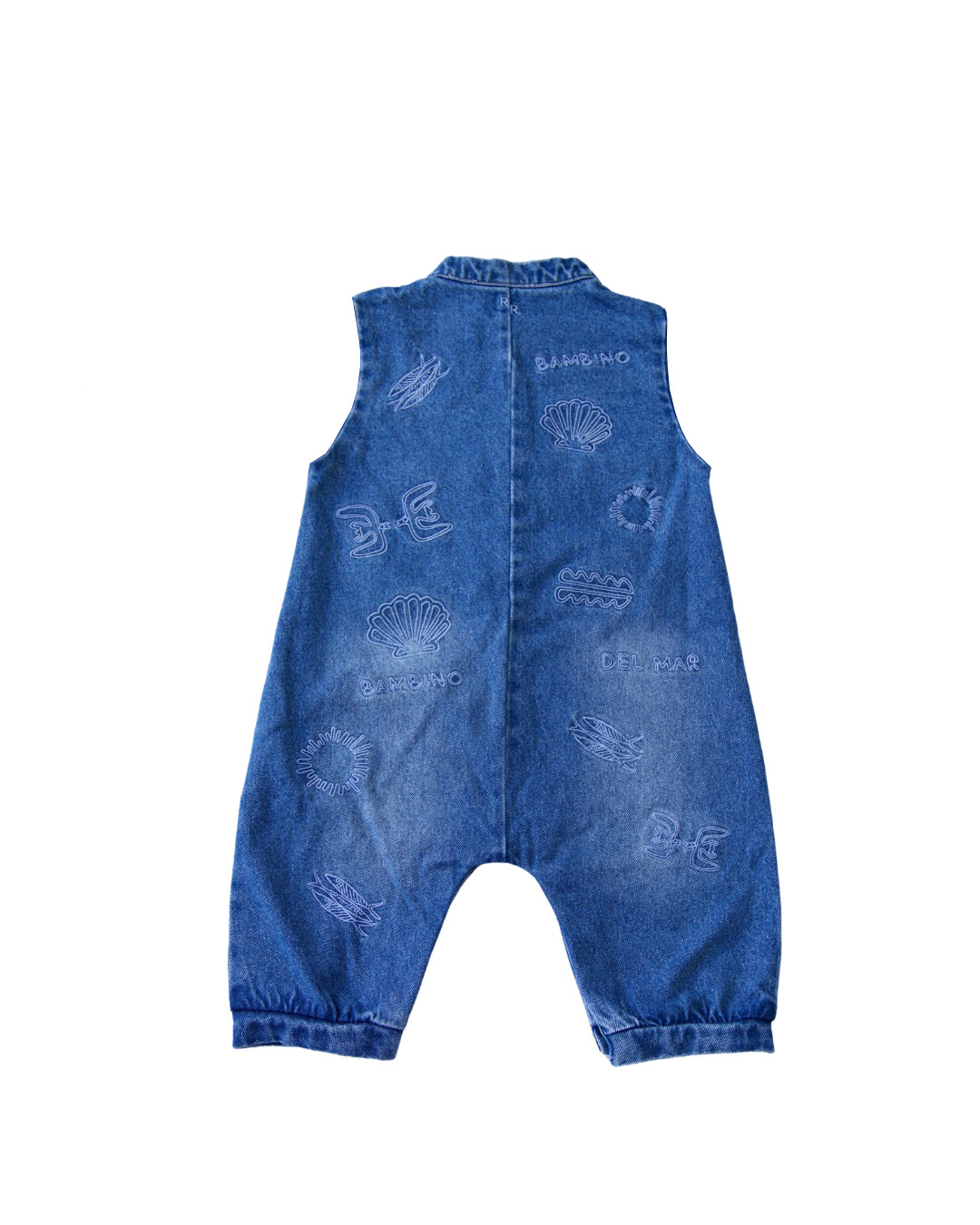 Sleeveless Denim Boiler Suit - Azure